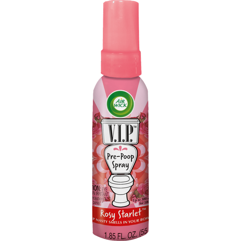 Air Wick VIP Pre-Poop Toilet Spray | Rosy Starlet Scent | Contains  Essential Oils | Travel Size Air Freshener | Up to 100 uses - 1.85 Ounce  (Pack of