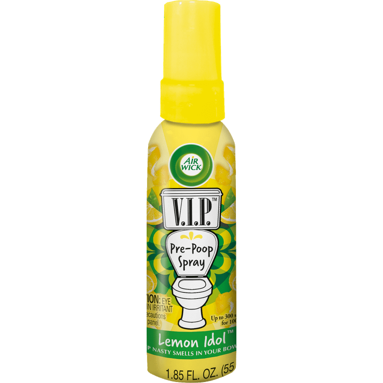 Air Wick V.I.P. Pre Poop Toilet Spray 1.85oz Lemon Idol Scent Up to 100 Uses Travel size Contains Essential Oils