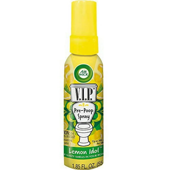 Air Wick V.I.P. Pre-Poop Toilet Spray, Lemon Idol Scent Travel Size, 1.85 oz, 2 Pack