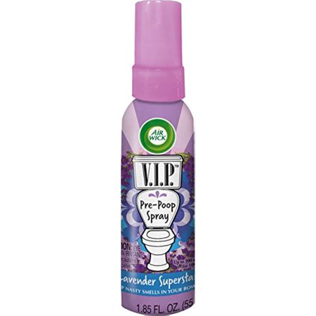 Air Wick V.I.P. Pre-Poop Toilet Spray, Up To 100 Uses, Contains Essential Oils, Lavender Superstar Scent, Travel Size, 1.85 Oz, Holiday Gifts, White Elephant Gifts, Stocking Stuffers