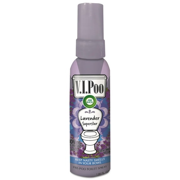 Air Wick V.I. Poo Pre-Poo Toilet Spray Lavender Superstar 1.85oz Spray Bottle 6/Carton 96532