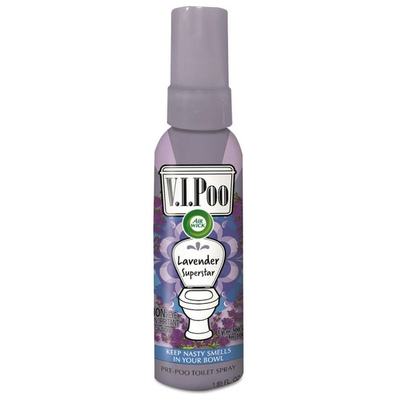 Air Wick V.I. Poo Pre-Poo Toilet Spray Lavender Superstar 1.85oz Spray Bottle 6/Carton 96532