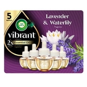 Air Wick Vibrant Plug-In Scented Oil Air Freshener Warmer Refills, Lavender and Waterlily, 5 Count