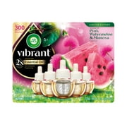 Air Wick Vibrant Plug-In Scented Oil Air Freshener Warmer Refills, Pink Watermelon and Mimosa, 5 Count
