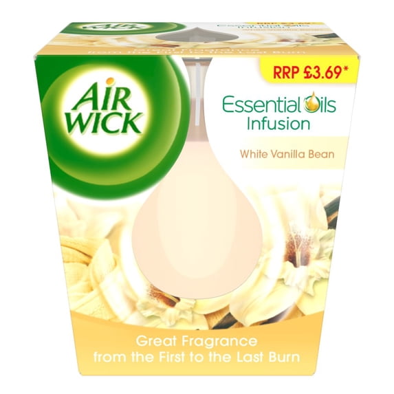 Air Wick White Vanilla Bean Candle 105g (pack of 6)