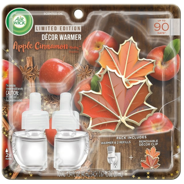 Air Wick PlugIn Scented Oil Starter Kit Snowman Décor, Apple Cinnamon