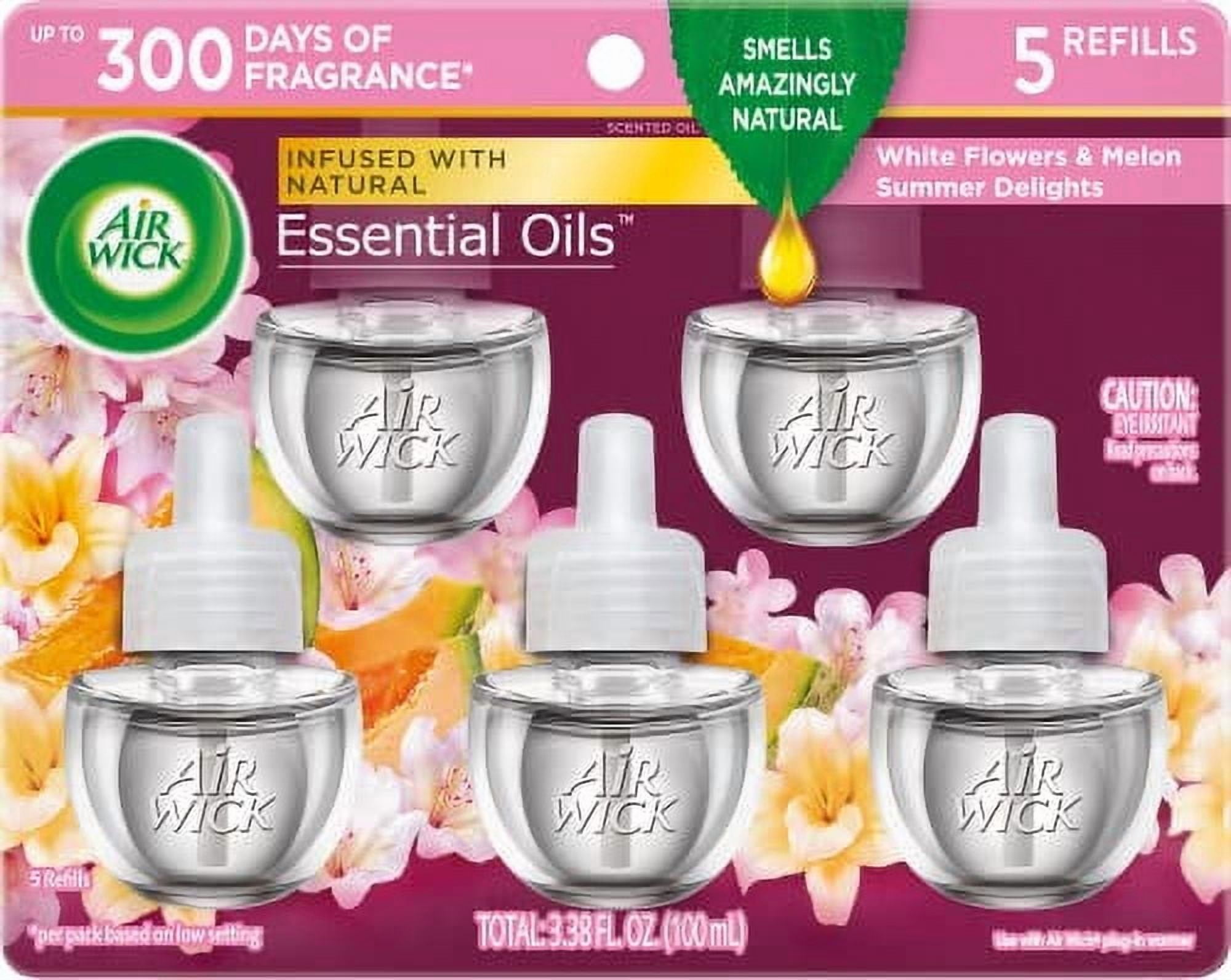 Air Wick plug in Scented Oil 5 Refills Air Freshener, Summer Delights, 5x0.67 oz, Packaging May Vary