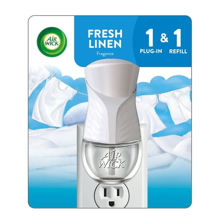 Air Wick plug in Scented Oil (Warmer + 1 Refill), Fresh Linen Kit
