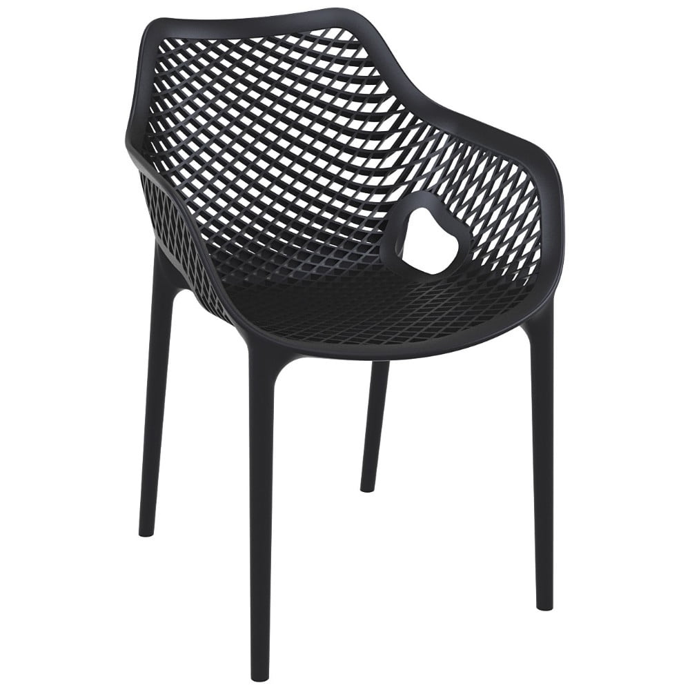 Siesta Air XL 11-Piece Extendable Black Dining Set with Stackable Chairs
