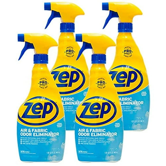 Zep Air and Fabric Odor Eliminator and Freshener - 32 oz (Case of 4) ZUAIR324 - Neutralizes Tough Unwanted Odors on Contact