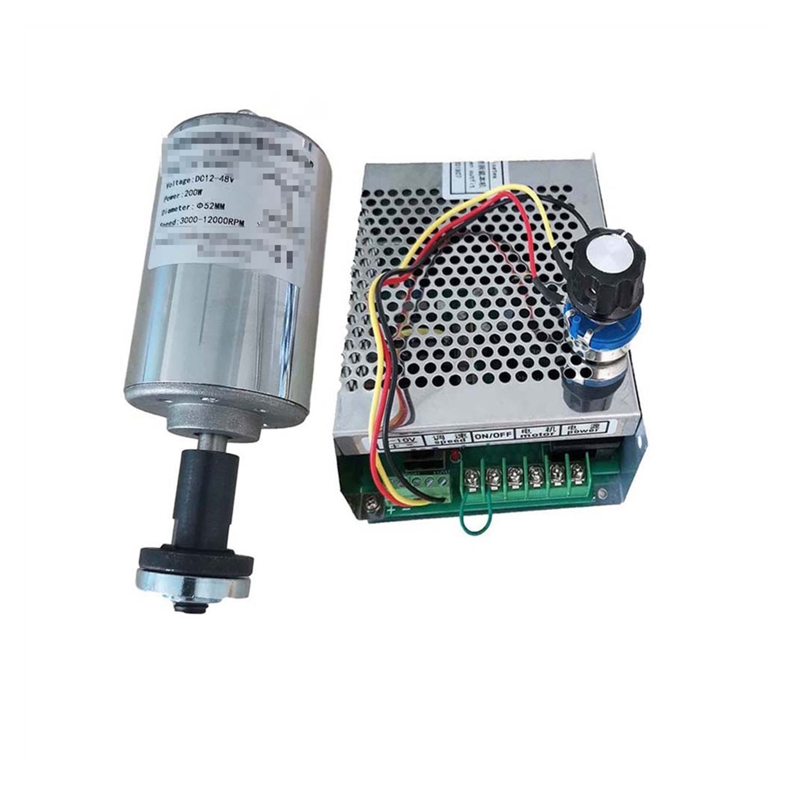 Air cooled 0.2kw CNC spindleMotor Angle Grinder Kit 200W Spindle 52mmClamp / Power Supply speed governor For Engraving ,Anti-Rust