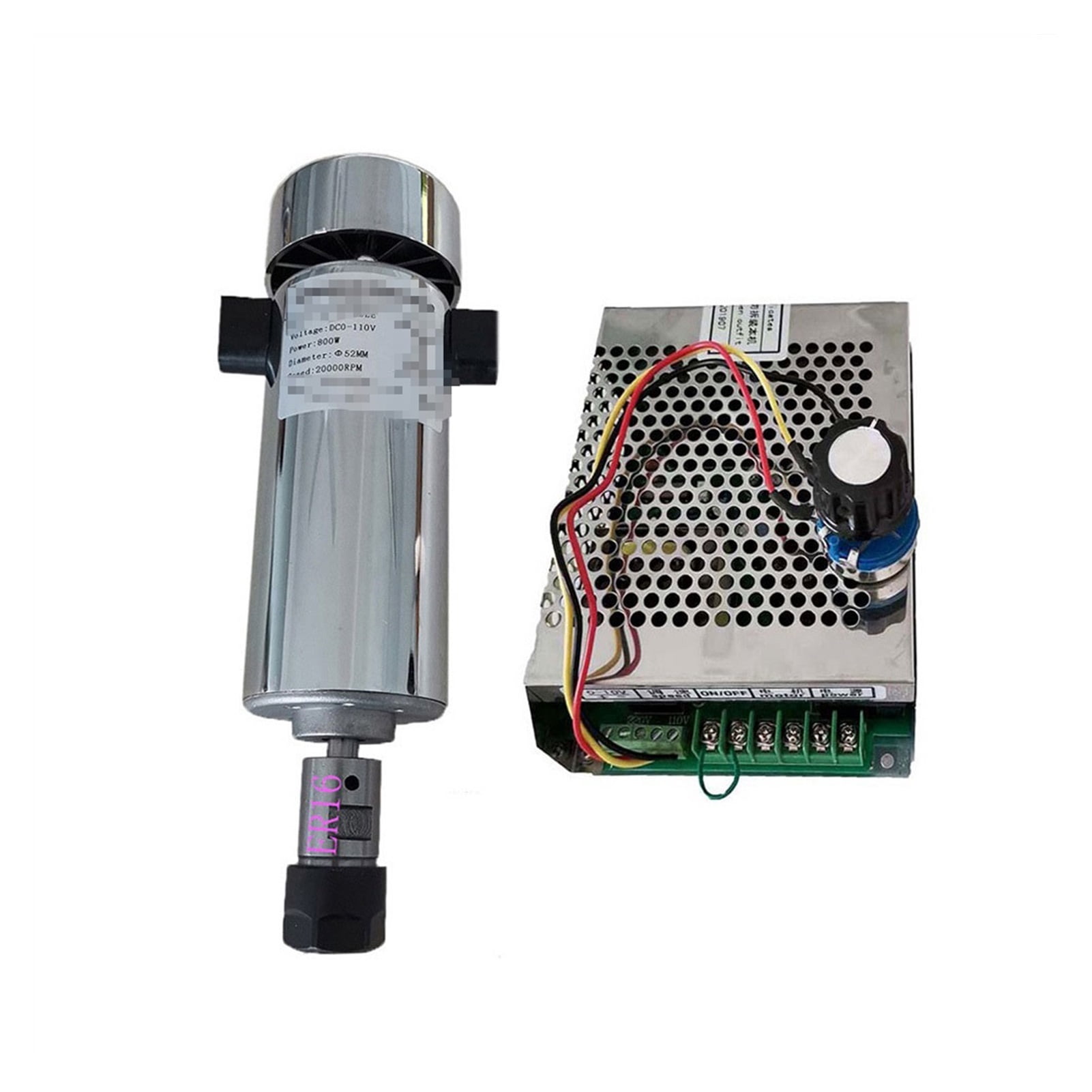 Air cooled 0.8kw DC110V 20000RPM CNC spindleMotor Kit ER16/ chuck 800W ...