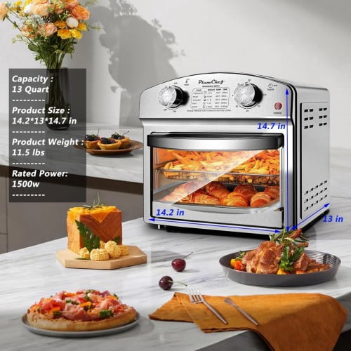 Anwickjeff  Air Fryer, 12.5-Quart Multi-Functional Convection Oven With 360° Hot Air Circulation For Healthy, Oil-Free Cooking.