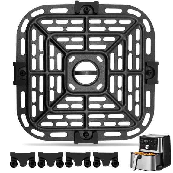 Air fryer Accessories for Instant Pot Vortex Plus 6 in 1 4 Quart Air Fryer Oven, 7.5''×7.5'' Square Food Grade Air Fryer Grill Pan Grill Plate Crisper Plate Replacement Parts Tray Rack