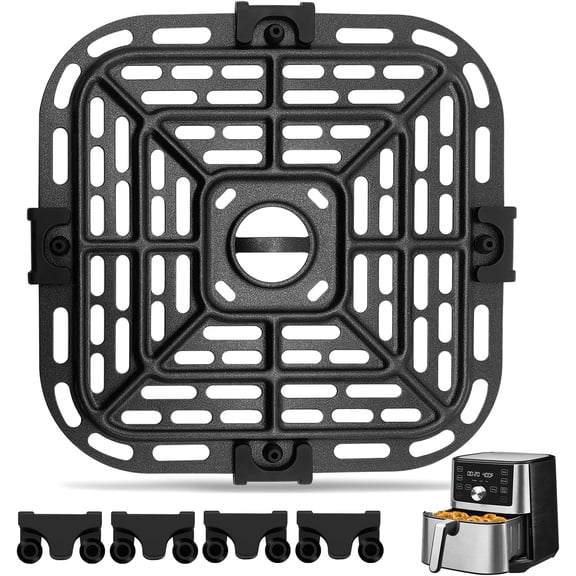 Air fryer Replacement Parts for Instant Pot Vortex Plus 6 in 1 4 Quart Air Fryer Oven, 7.5''7.5'' Square Food Grade Air Fryer Grill Pan Grill Plate Crisper Plate Accessories Tray Rack