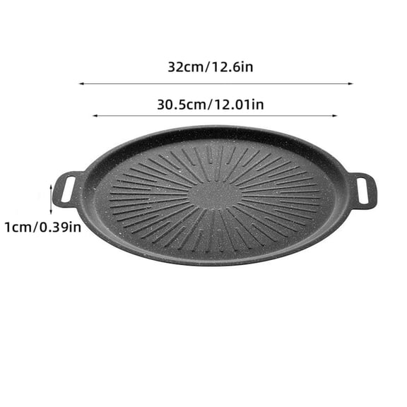 Air fryer matched use,Baking tray,Carbon steel 32cm Non-Stick Marble Coated Grilling Tray-B