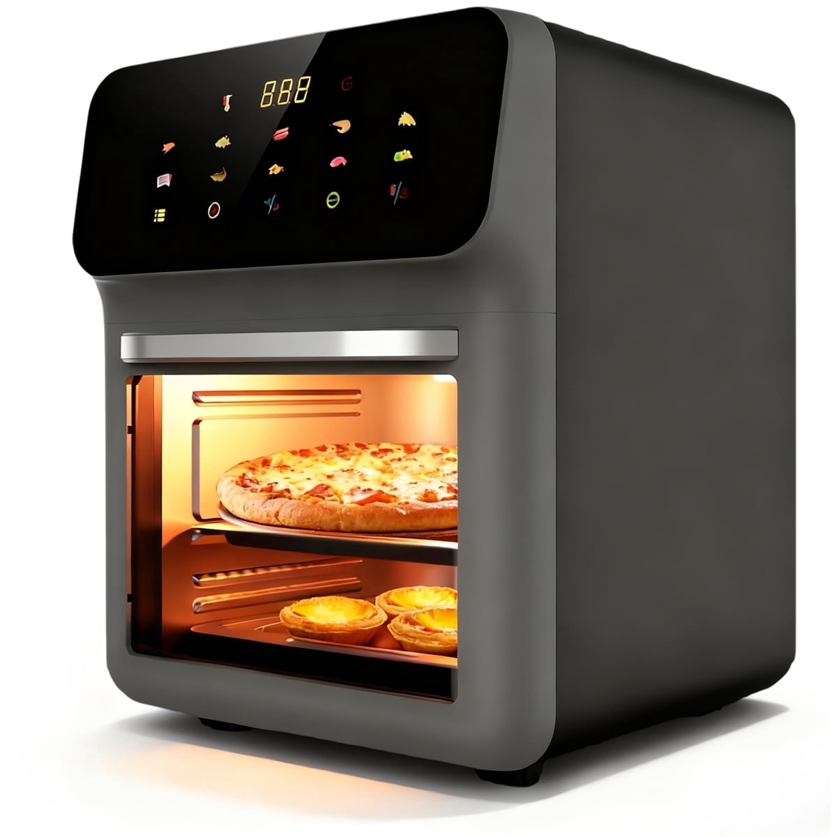 Air fryer toaster oven combination, 10 in 1 air fryer convection oven countertop with 2 grills, stainless steel digital air fryer oven 1350W