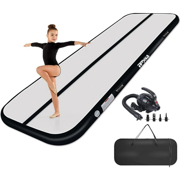 Air mat Tumble Track 10ft 13ft 16ft 20ft Gymnastics Inflatable Tumbling mat 4in 8in Thickness for kids Home Use Gym Yoga Training Cheerleading with Electric Air Pump Carry Bag