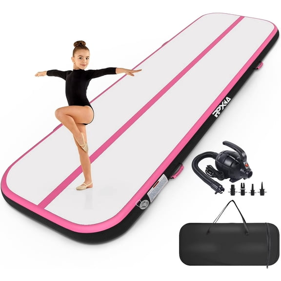 Air mat Tumble Track 13ft Gymnastics Inflatable Tumbling mat 4in 8in Thickness for kids Home Use Gym Yoga Training Cheerleading with Electric Air Pump Carry Bag
