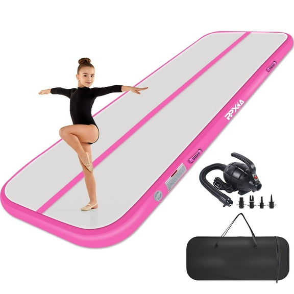 Air mat Tumble Track 10ft 13ft 16ft 20ft Gymnastics Inflatable Tumbling mat 4in 8in Thickness for kids Home Use Gym Yoga Training Cheerleading with Electric Air Pump Carry Bag