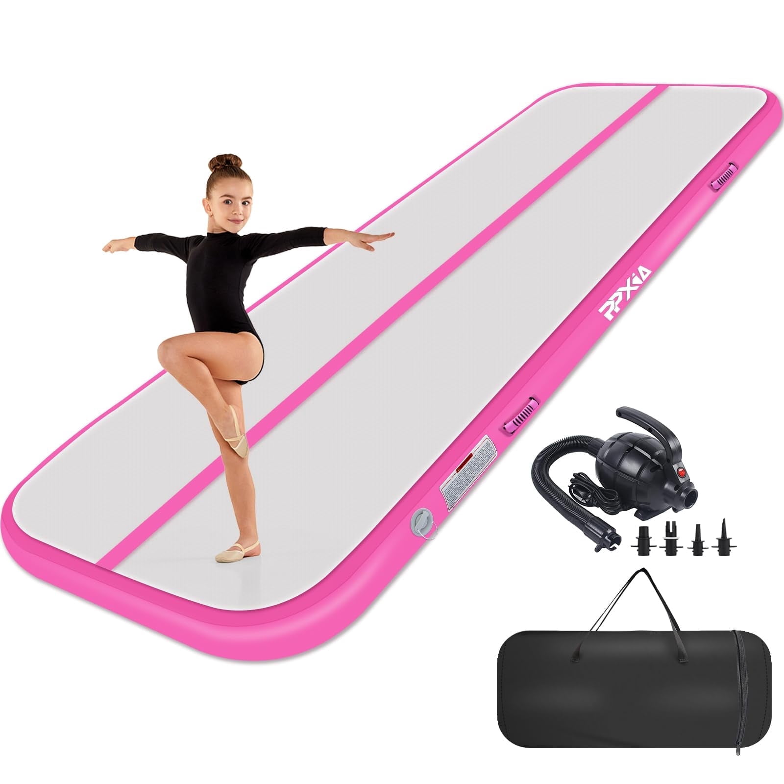 Air mat Tumble Track 10ft 13ft 16ft 20ft Gymnastics Inflatable Tumbling mat 4in 8in Thickness for kids Home Use Gym Yoga Training Cheerleading with Electric Air Pump Carry Bag