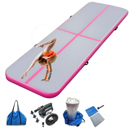 Pettool 4" Thick Air Inflatable, Waterproof, 10ft-20ft, Pink Gymnastics Mat