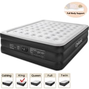 Ophanie King Air Mattress, 18-Inch Elevated Inflatable Bed with Built-in Pump, Puncture-Resistant, Quick Inflation/Deflation, Portable for camping & Guests, Bla