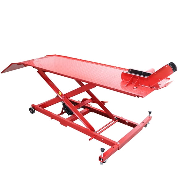 Air-operated Hydraulic Motorcycle Lift Table Stand Workshop Mechanic ATV Repair Lift Tool 1000LBS