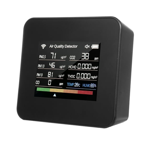Air quality detector,Pm10 2.8inch Tft Air Quality Tvoc Temperature Tvoc Temp Pm2.5 Support App Tft Color Display Pm2.5 Pm1.0 Pm10 And Co Tvoc Data Quality 14-in-1 By - Co₂ Cousopo Compliant