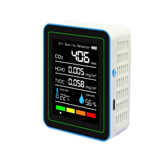 Air quality detector,Tester Office Air Quality Temperature Tvoc 5-in-1 Indoor Air Car Portable Co2 Quality Portable
