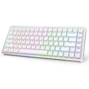 NSYCA Air75 75% Low Profile Wireless Mechanical Gaming Keyboard, Aluminum Frame, Hot Swappable, PBT Keycaps, RGB Backlit, Bluetooth/2.4G/USB-C, White