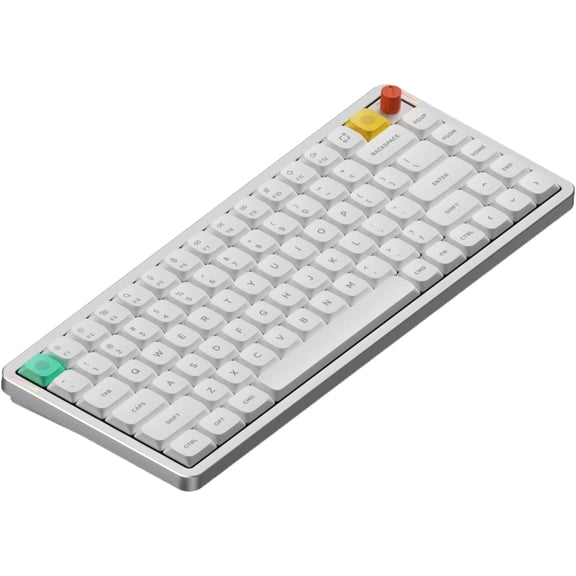 Air75 V3 Hot Swappable Wireless Mechanical Keyboard, 84 Keys 75% Custom Low Profile Keyboard with Knob, RGB Backlit, Gasket Mounted, Support Bluetooth/2.4GHz/USB-C,White-Blush Nano