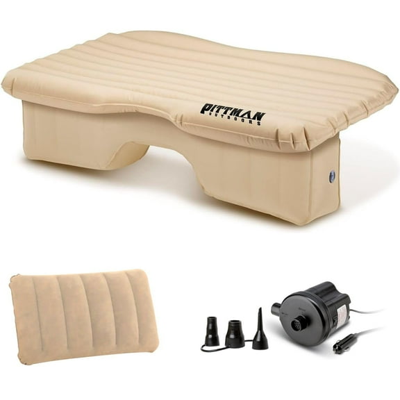 AirBedz Pittman Inflatable Rear Seat Air Mattress with Pump, For Full-Size Trucks, Tan
