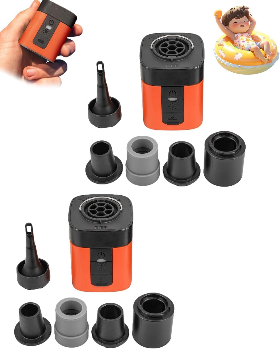 AirBurst Pro – Compact Electric Pump with Vacuum & LED, 2600 mAh ...