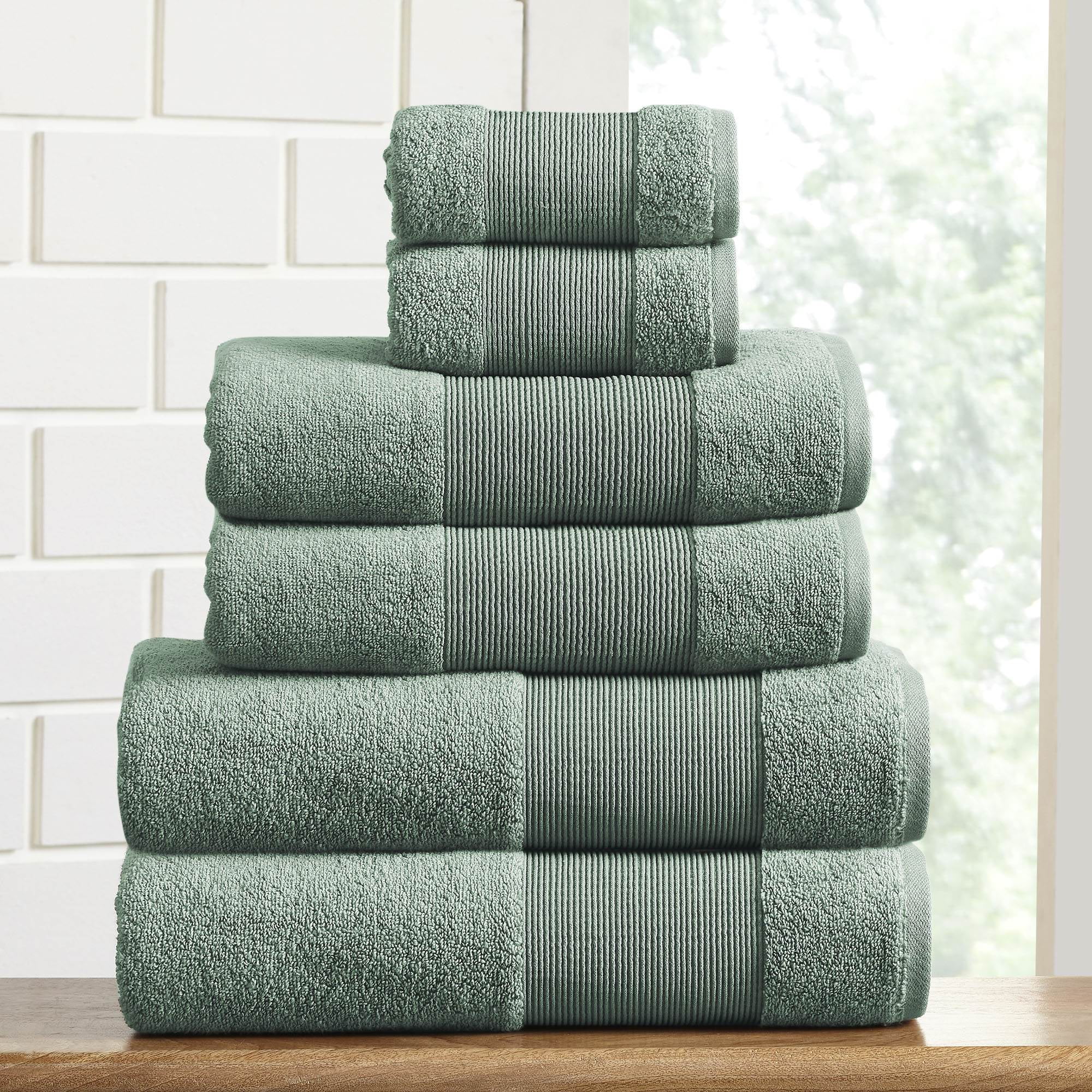 Modern Threads Aircloud 6-Piece Cotton Adult Bath Towel Set, Eucalyptus