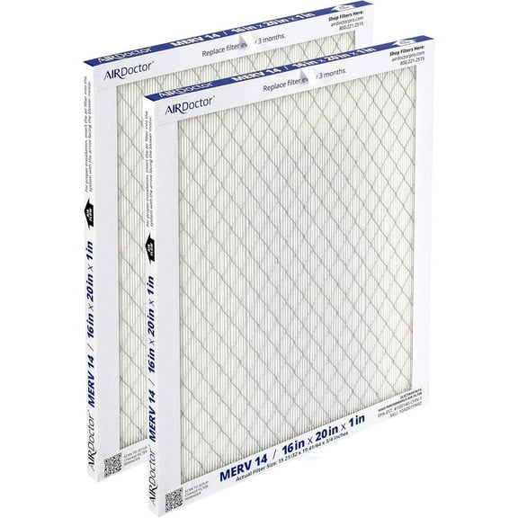 AirDoctor MERV 14 HVAC Pleated Filter, 16x20x1, Captures 96% of Pollutants
