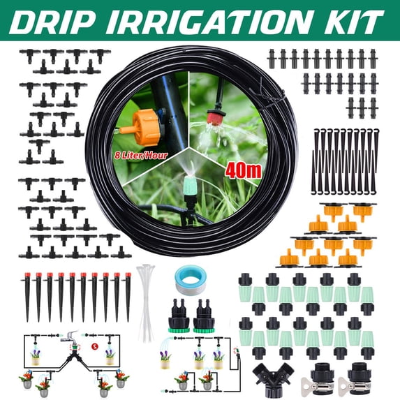 AirExpect Drip Irrigation Kit with 147pcs Accessories for Garden and Greenhouse