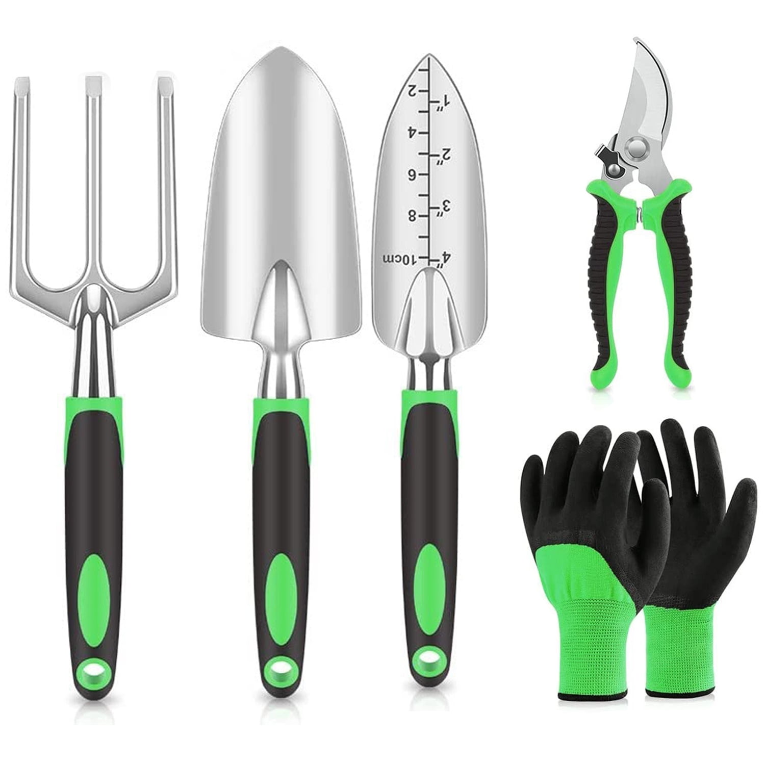 AirExpect Garden Tool Set, 5 Piece Aluminum Alloy Hand Tool Starter Kit