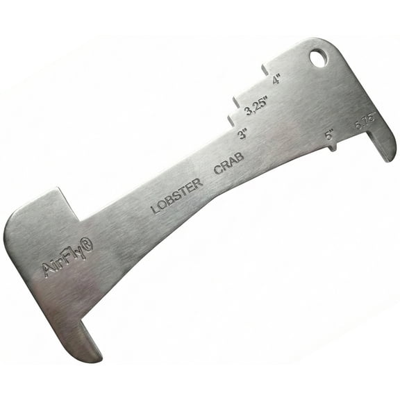 AirFly Aluminum Crab & Lobster Gauge – All-in-One Measuring Tool for Dungeness, Blue, Rock Crab & Lobster (3” to 5-3/4”) – Rust-Resistant Ruler for CA, East Coast, Gulf & Canada – Designed in USA