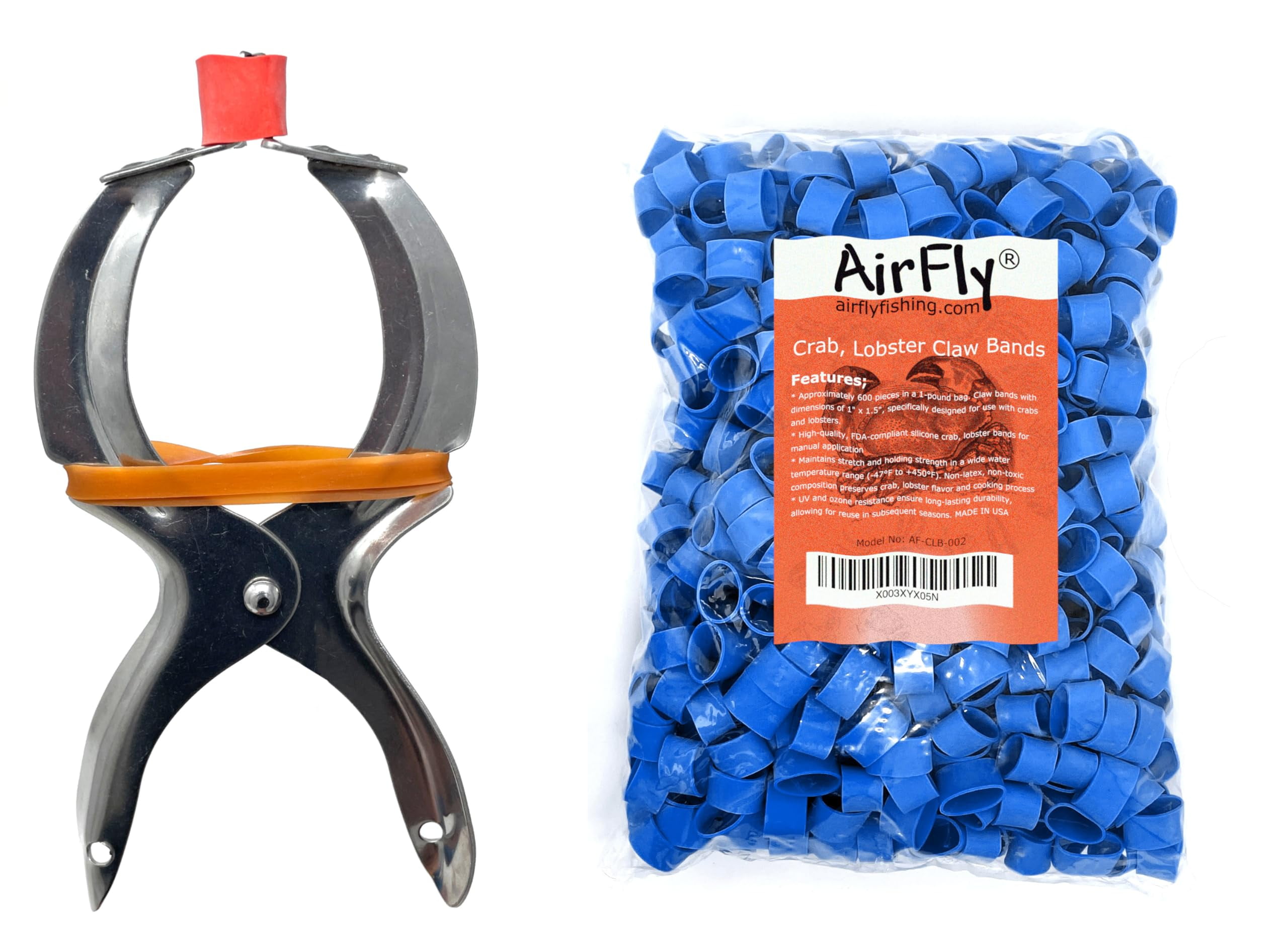 AirFly Crab, Lobster Claw Rubber Bands & Binder Tool, Protect Lobsters