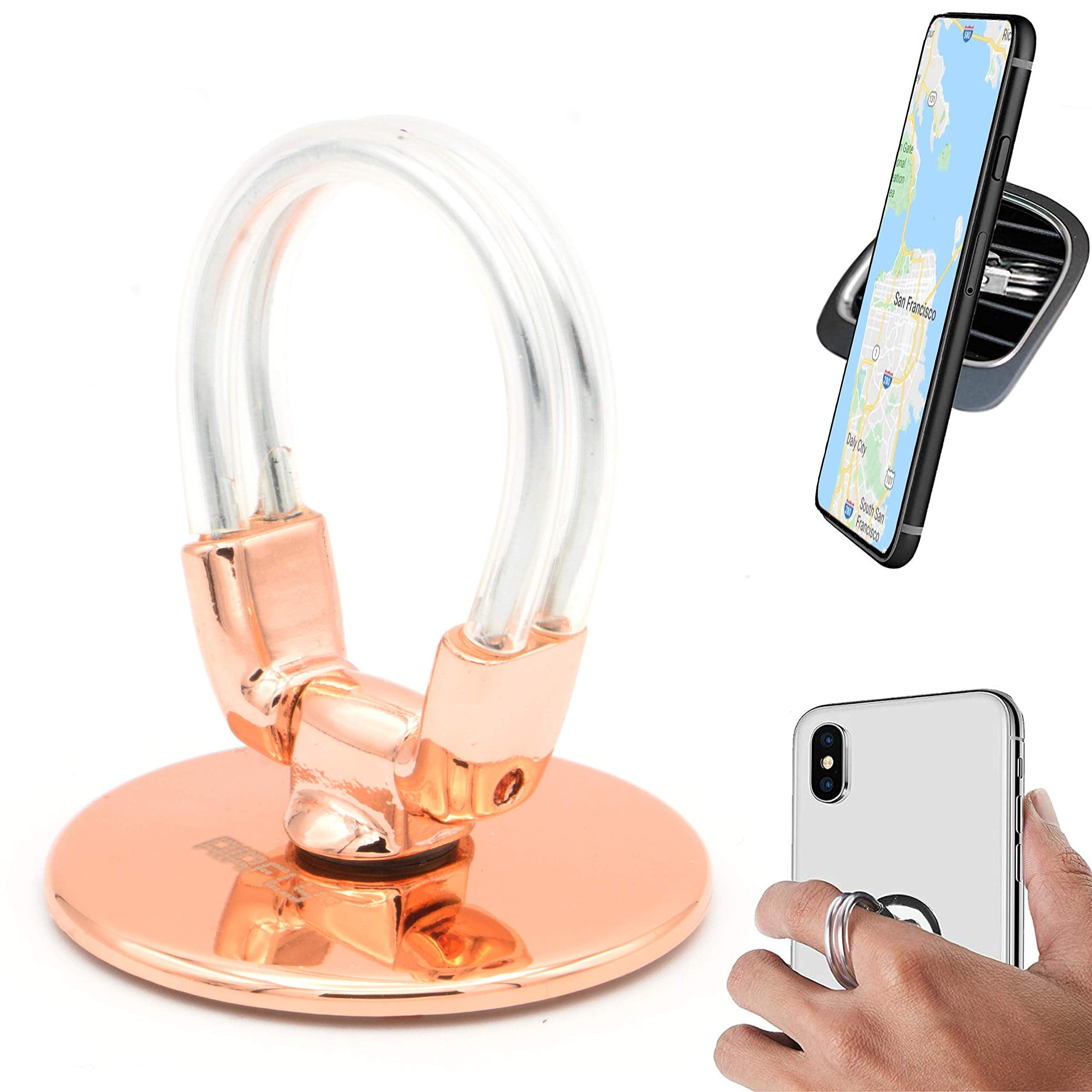 AirFly Phone Finger Ring Holder, 4 in 1, Universal Metal Phone Ring