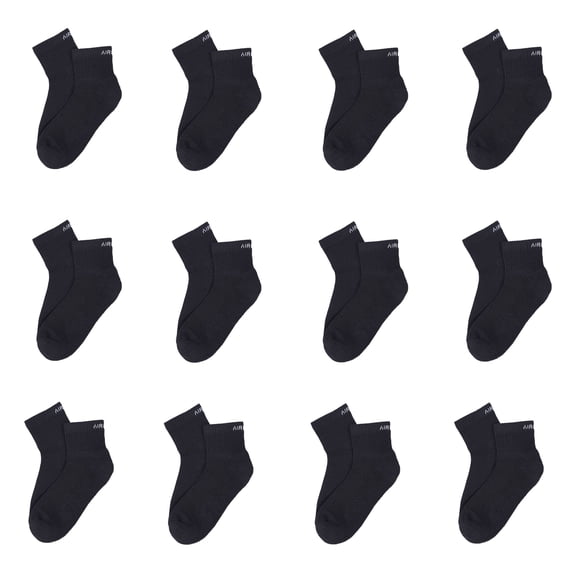 AirGarb Cushioned High Ankle Socks for Men and Women Made with Cotton & Spandex Free Size - HA12-BL (Pack of 12)