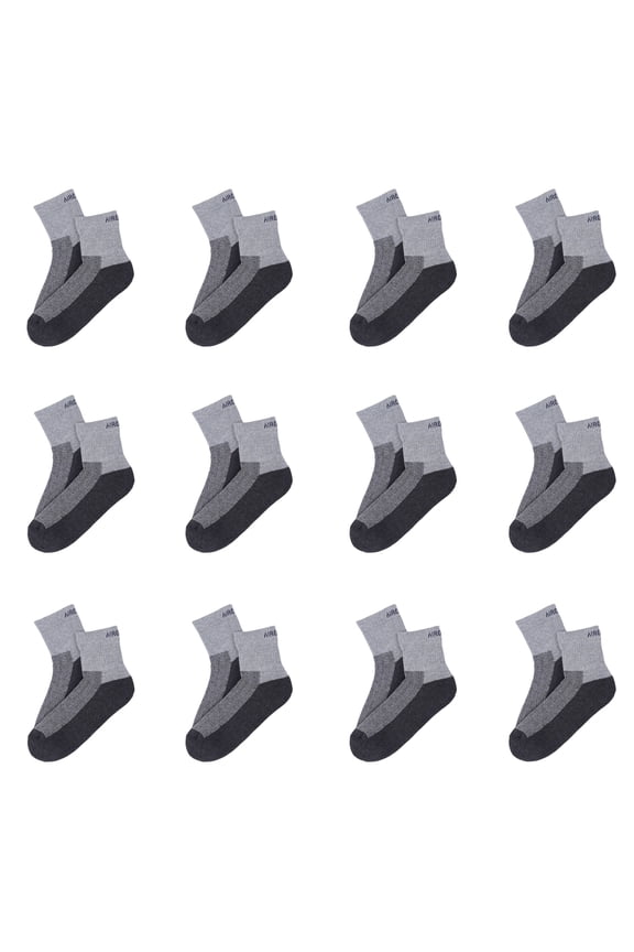 AirGarb Cushioned High Ankle Socks for Men and Women Made with Cotton & Spandex Free Size - HA12-G (Pack of 12)