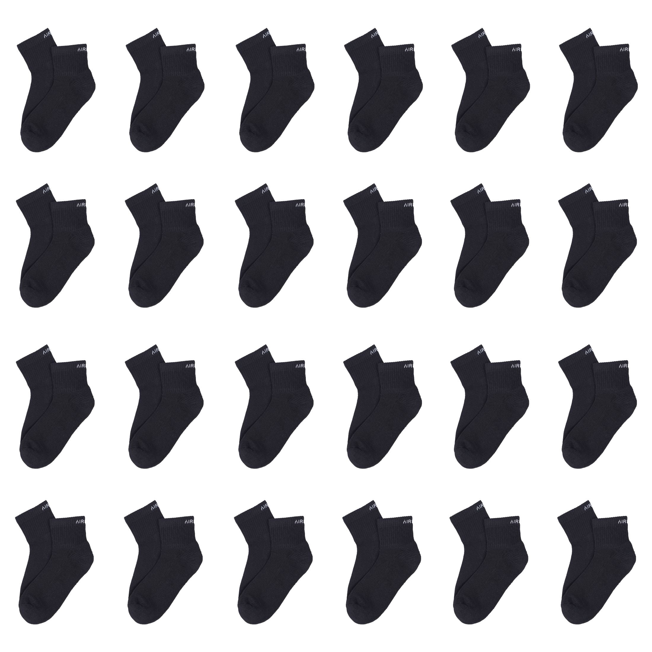 AirGarb Cushioned High Ankle Socks for Men and Women Made with Cotton & Spandex Free Size - HA24-BL (Pack of 24)