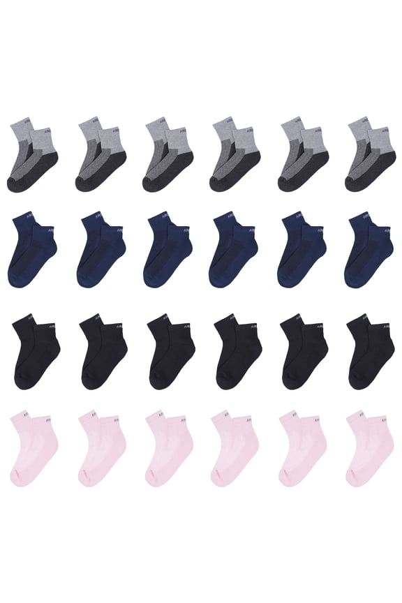 AirGarb Cushioned High Ankle Socks for Men and Women Made with Cotton & Spandex Free Size - HA24-G6B6BL6P6 (Pack of 24)
