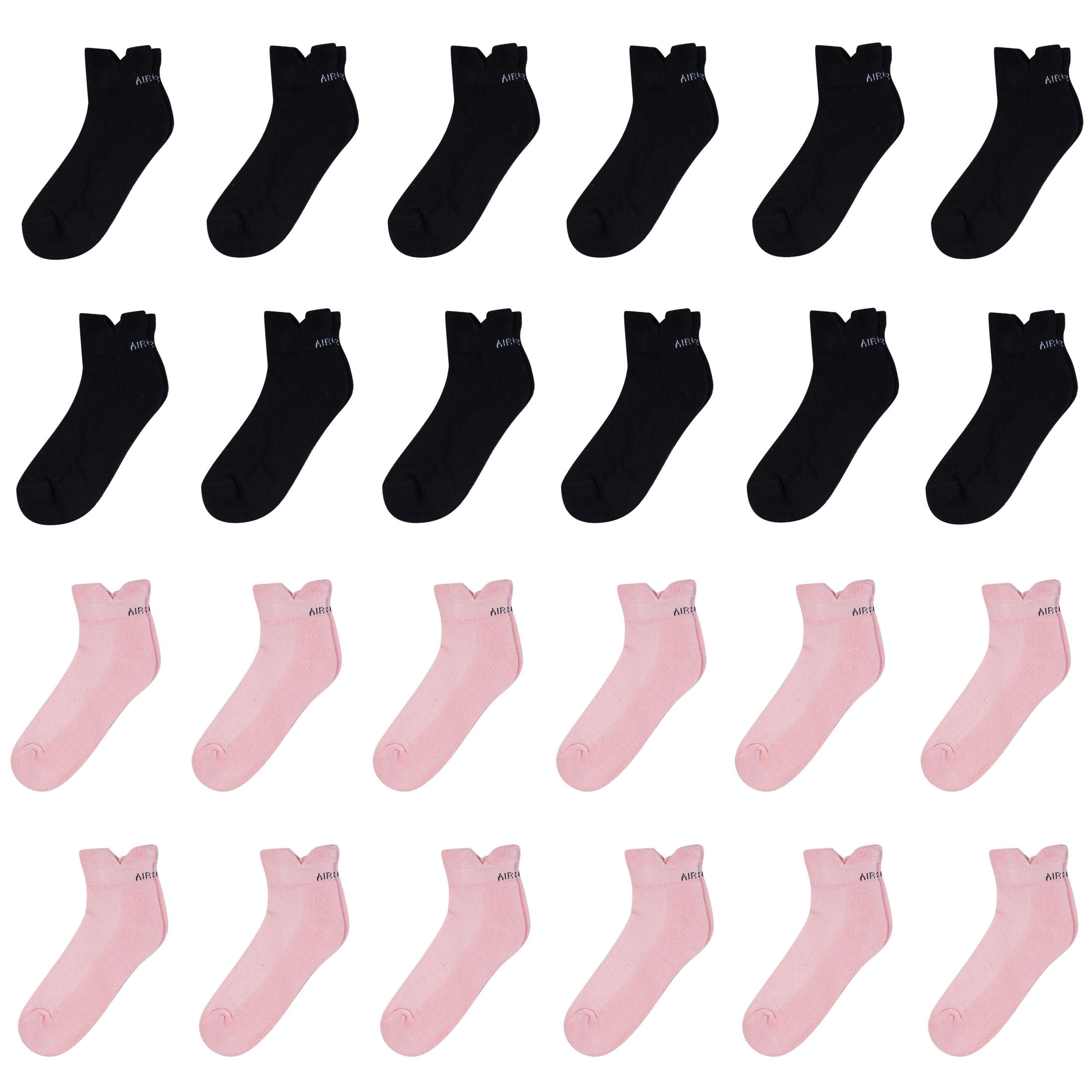 AirGarb Low Ankle Cotton Sneakers Socks for Men and Women: Comfortable Cushioning & Breathable Design Free Size - TCA24-BL12P12 (Pack of 24)