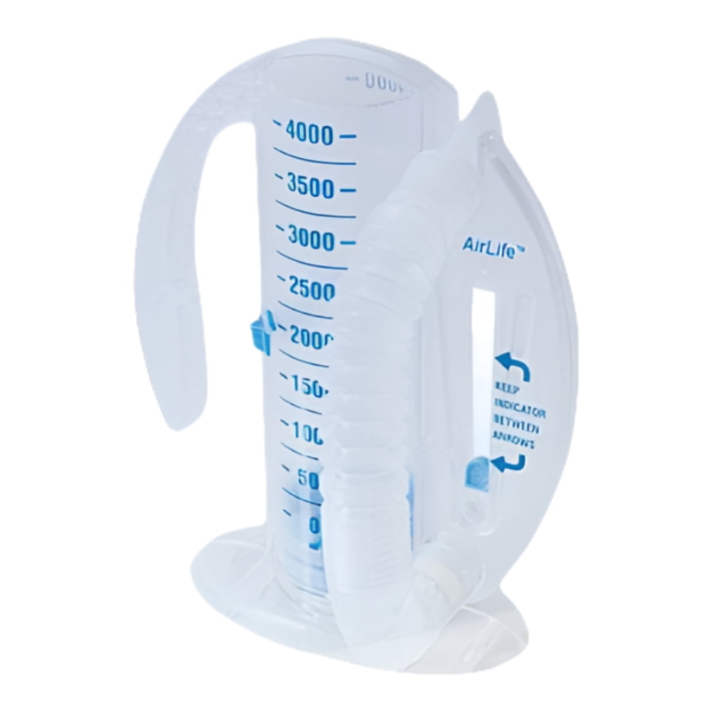 AirLife Volumetric 4000ml Spirometer for Breathing Exercise, Capacity