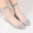 thumbnail image 1 of AirLoni Ankle Socks For Women Five‑Toe Sheer Socks Non‑Slip Lightweight Breathable Casual Basic Solid Color Stockings For Daily Barefoot Crystal Stockings Gray，One Size, 1 of 4