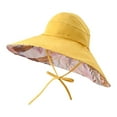 thumbnail image 1 of AirLoni Beach Hats For Women Friendly Large Overhang Brim Sunscreen Casual Outdoor Travel Fisherman Hat Bucket Hat UV Sun Hat Wide Brim Sun hat Yellow,One Size, 1 of 3