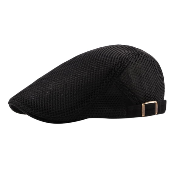 AirLoni Beret For Men Breathable Adjustable Mesh Sun Hats Summer Hat Baseball Caps Newsboy Sports Cap Cabbie Flat Cap Black,One Size